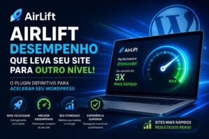 Ilustração do plugin AirLift acelerando um site WordPress