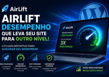 Ilustração do plugin AirLift acelerando um site WordPress