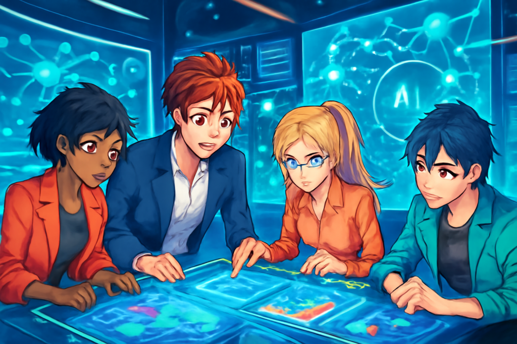Ilustração de sistema AI-Ready com dados estruturados