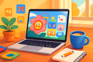 Interface do aplicativo MAC+ com papéis de parede animados no macOS