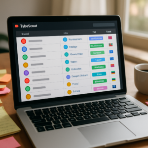 Interface do TubeScout mostrando busca por nicho e país