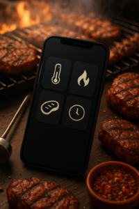 Interface do aplicativo SteakScan mostrando monitoramento de temperatura