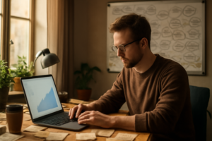 Dashboard SaaS mostrando crescimento de MRR