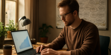 Dashboard SaaS mostrando crescimento de MRR